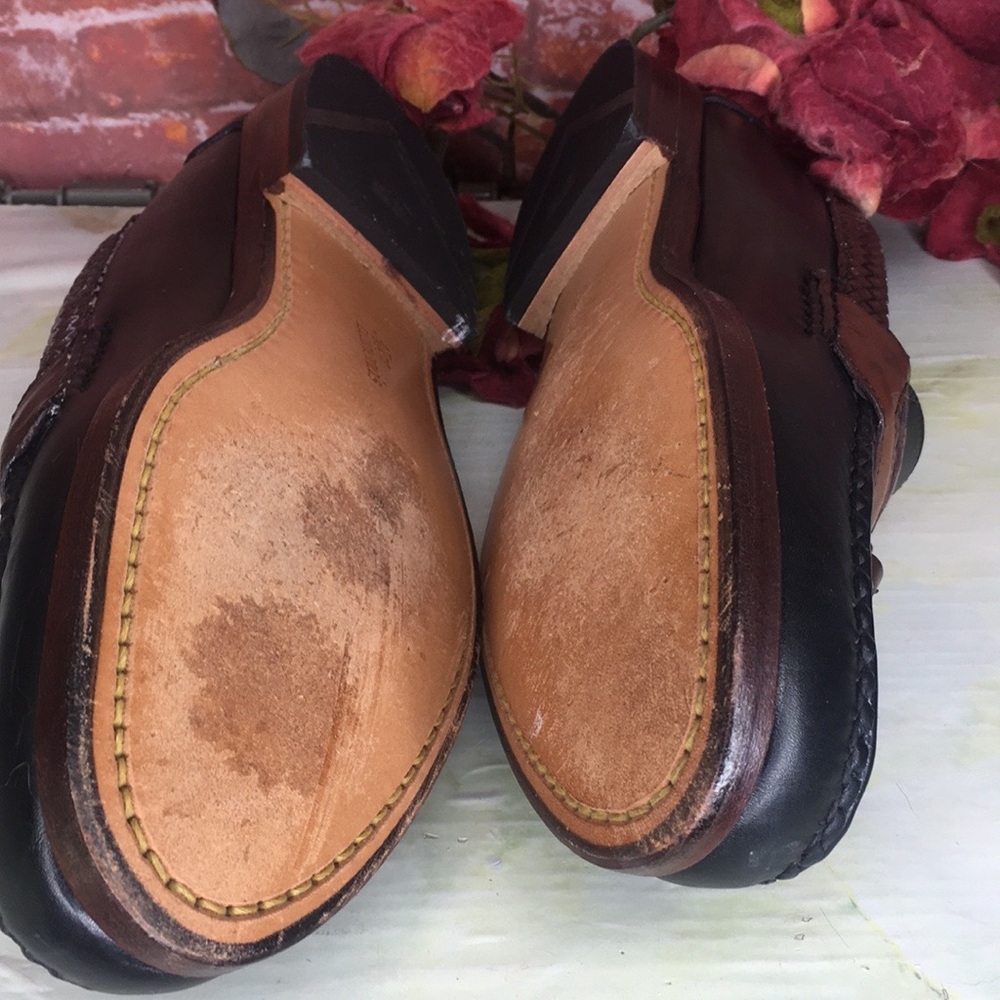 Allen Edmonds Maxfield Black and Brown Leather Tassel Loafers - Picture 8 of 11